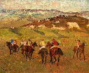 Edgar Degas, Jockeys on Horseback before Distant Hills
